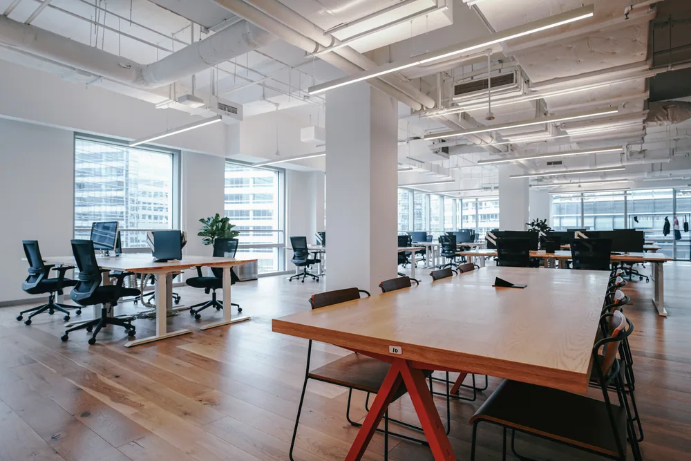 Interior,Of,Modern,Empty,Office,Building.open,White,Ceiling,Design,With