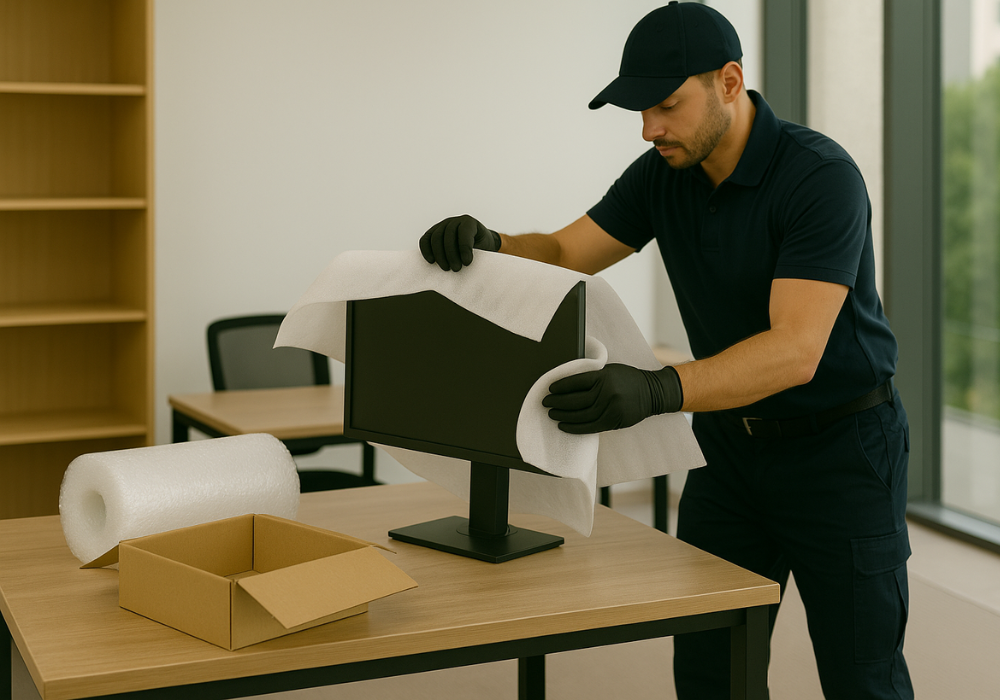 embalaje de pantallas de ordenador