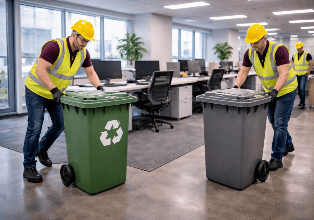 Recogida de papeleras grandes para empresas y oficinas