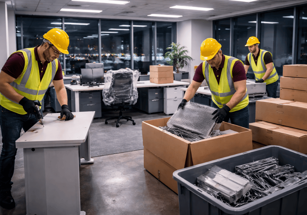 mudanza nocturna de oficinas
