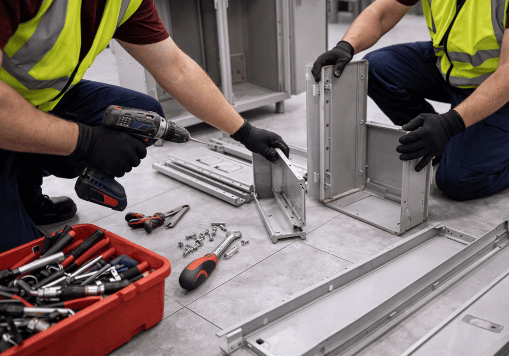 recogida de taquillas metálicas