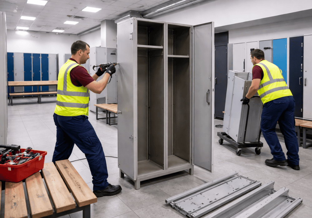 recogida de taquillas metálicas