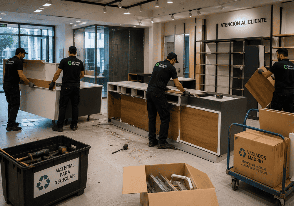 retirada de mostradores comerciales